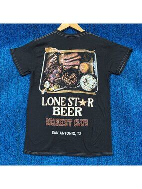 Lone Star Beer San Antonio Brisket Club Texas BBQ Tray Tee S